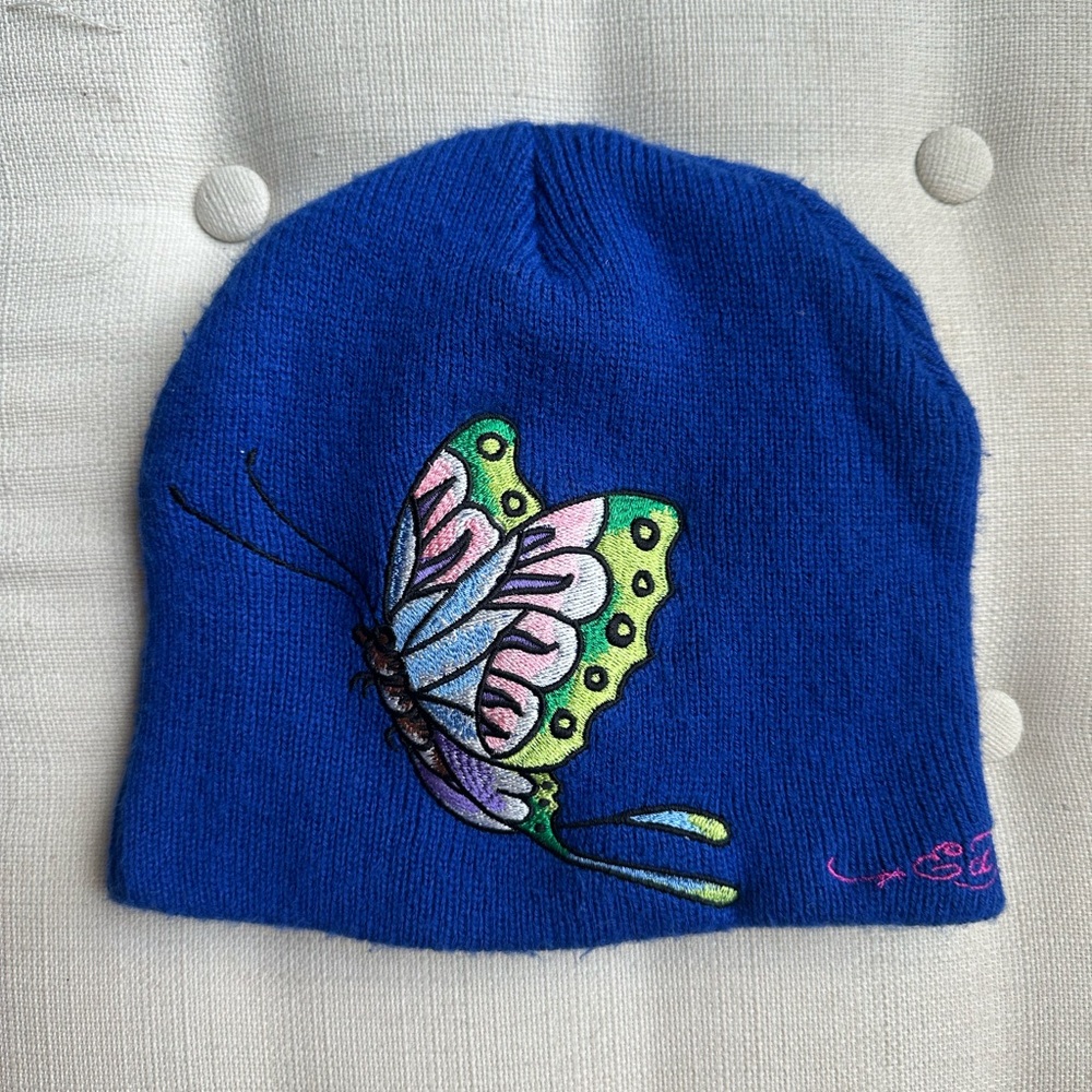 Ed Hardy Y2K Butterfly Knit Beanie